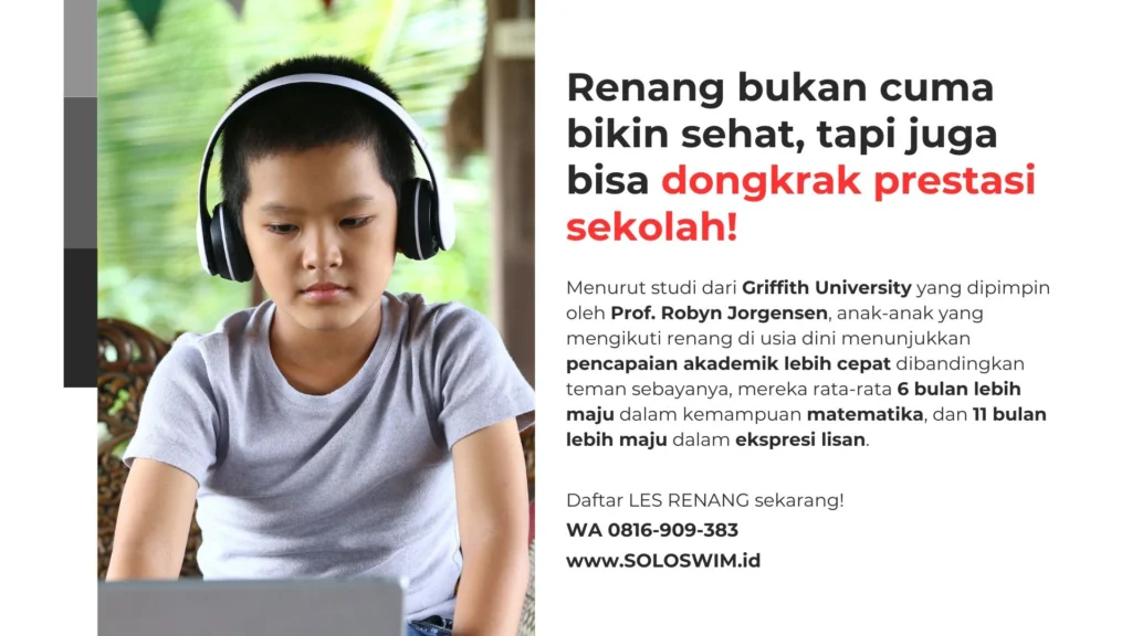 Anak fokus belajar dengan penelitian yang mendukung manfaat renang.
